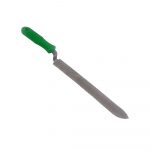 coltello liscio inox con manico verde in PVC